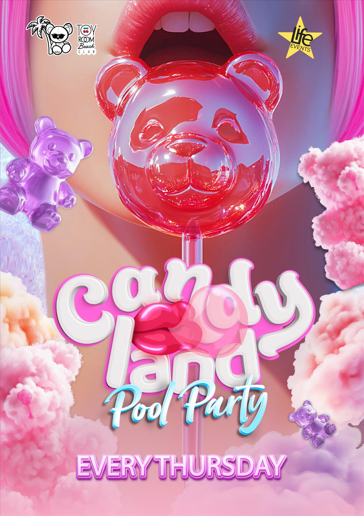 CANDY LAND POOL PARTY TOY ROOM