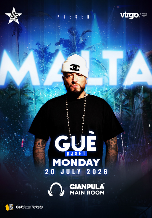 GUÈ Live in Malta 2026: Italian Rap Royalty Takes Gianpula Main Room