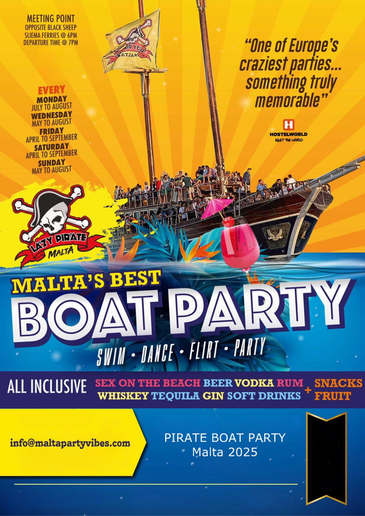 PIRATE BOAT PARTY - MALTA 2027