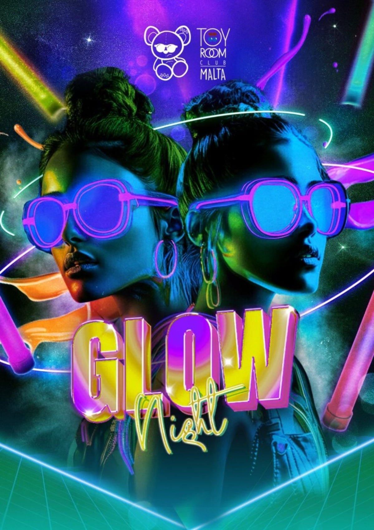 GLOW Night Winter Edition 2026 at Toy Room Club Malta — neon and UV night in Paceville