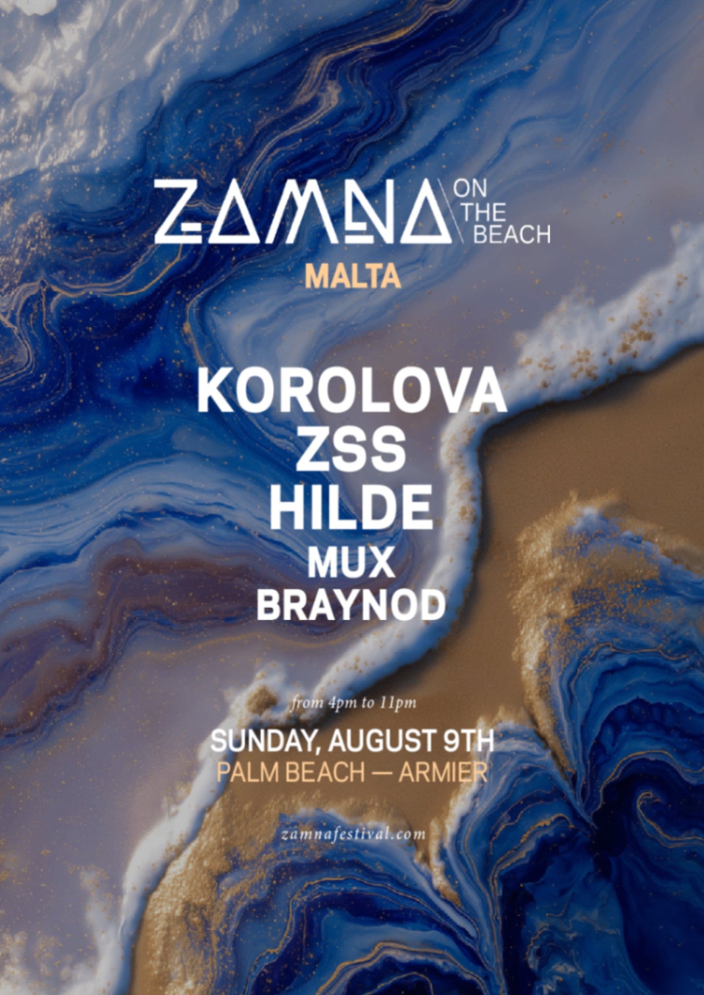 Zamna On The Beach Malta 2026 — Palm Beach, 9 August